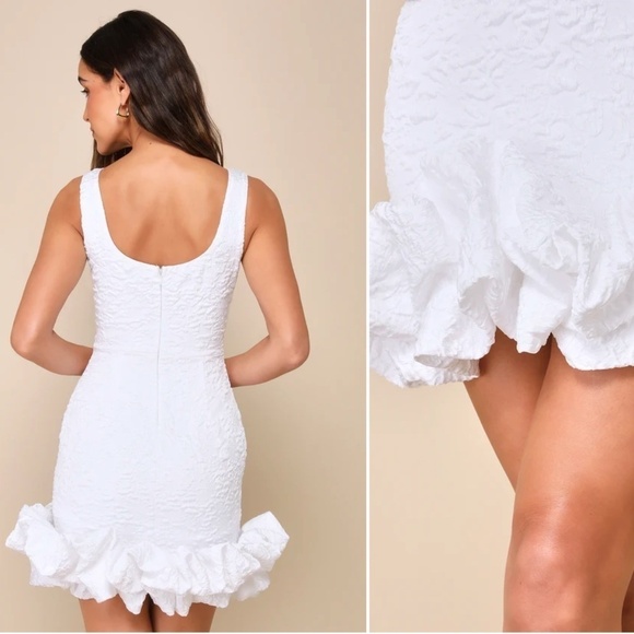 LULUS Bridal Bachelorette Engagement Bridal Shower Sexy Satin Strapless Mini - Picture 3 of 3